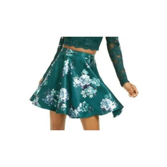 CITY STUDIO Dresses & Skirts - CITY STUDIO Womens Circle Short Skirt Green Dry Clean Only Juniors 11